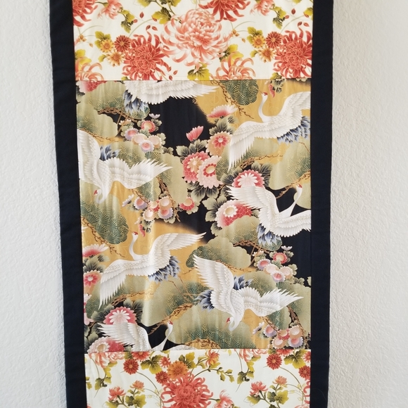 Vintage Handmade Crane Asian Theme Wall Art - Picture 3 of 15